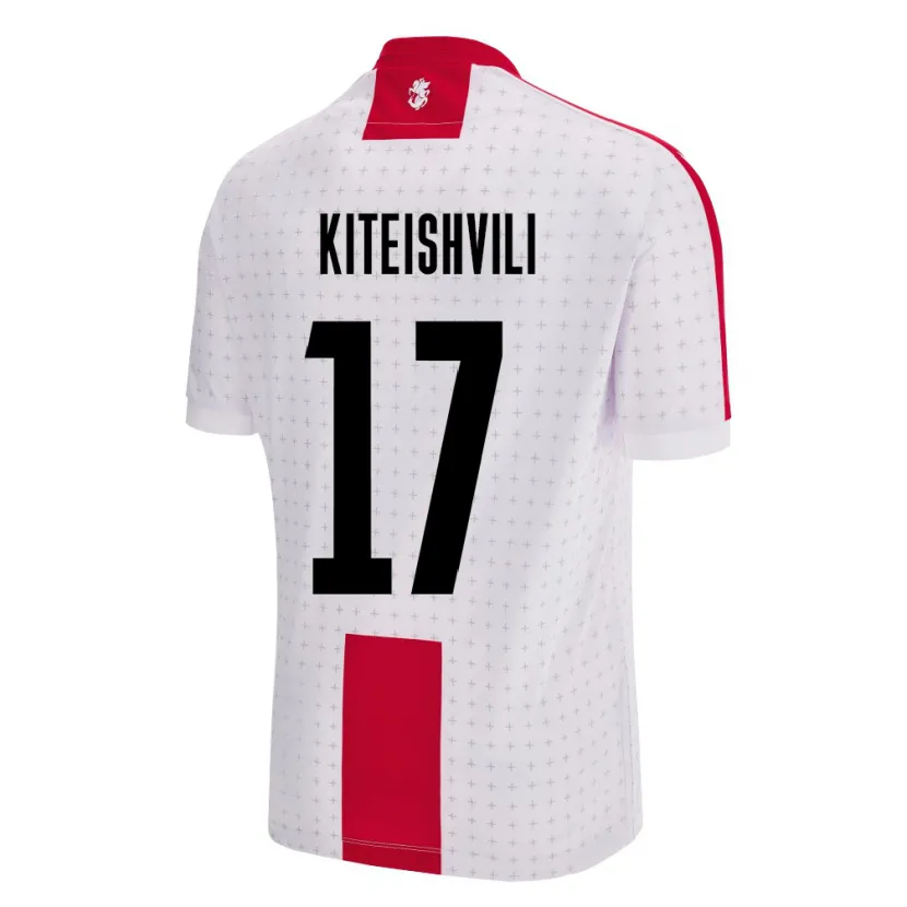 Danxen Enfant Maillot Géorgie Otar Kiteishvili #17 Blanc Tenues Domicile 24-26 T-Shirt