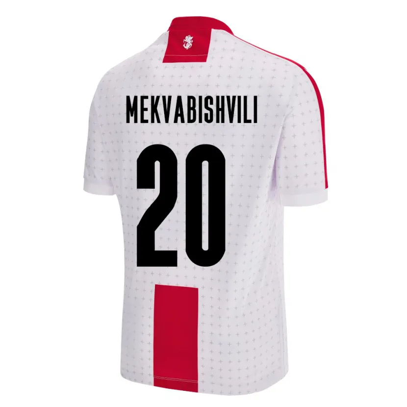 Danxen Enfant Maillot Géorgie Anzor Mekvabishvili #20 Blanc Tenues Domicile 24-26 T-Shirt