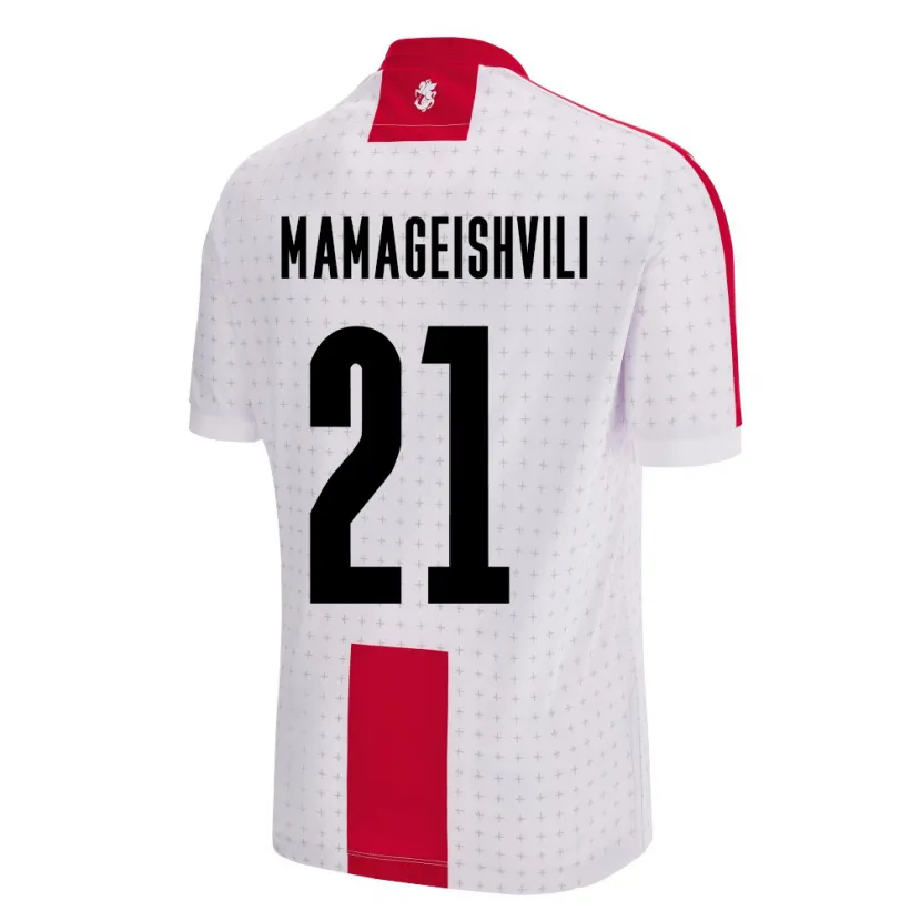 Danxen Enfant Maillot Géorgie Otar Mamageishvili #21 Blanc Tenues Domicile 24-26 T-Shirt