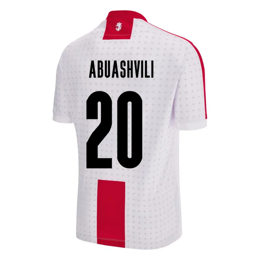 Danxen Enfant Maillot Géorgie Giorgi Abuashvili #20 Blanc Tenues Domicile 24-26 T-Shirt