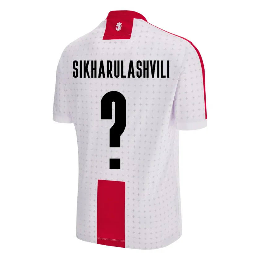 Danxen Enfant Maillot Géorgie Nika Sikharulashvili #0 Blanc Tenues Domicile 24-26 T-Shirt