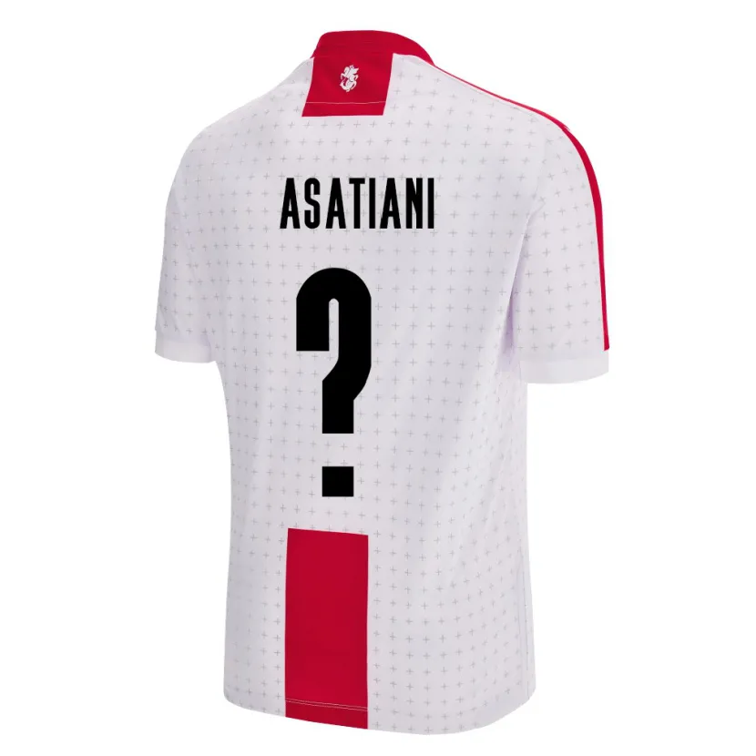 Danxen Enfant Maillot Géorgie Davit Asatiani #0 Blanc Tenues Domicile 24-26 T-Shirt