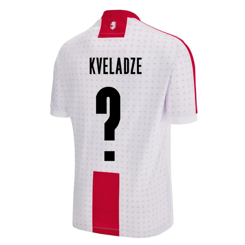 Danxen Enfant Maillot Géorgie Giorgi Kveladze #0 Blanc Tenues Domicile 24-26 T-Shirt