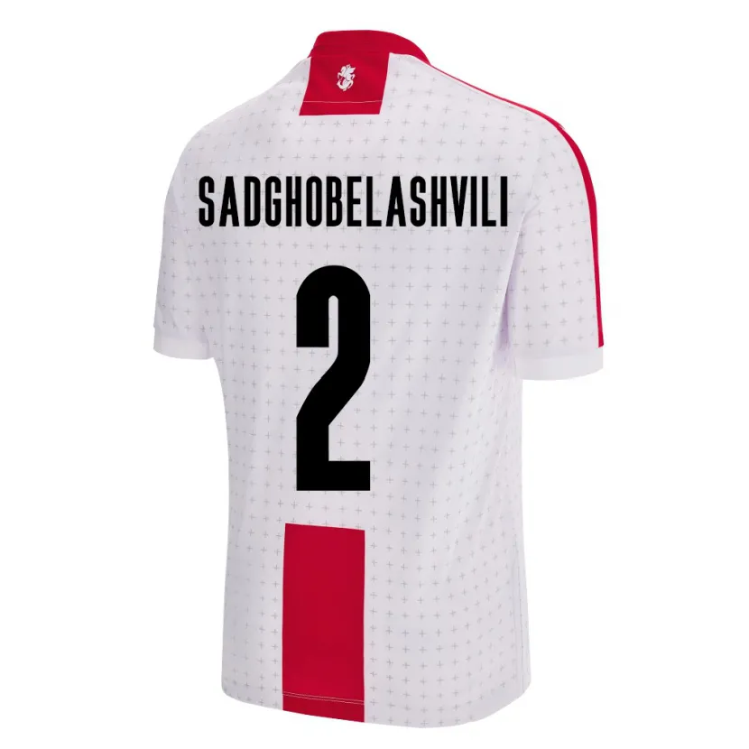Danxen Enfant Maillot Géorgie Gela Sadghobelashvili #2 Blanc Tenues Domicile 24-26 T-Shirt