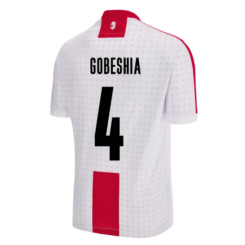 Danxen Enfant Maillot Géorgie Tengo Gobeshia #4 Blanc Tenues Domicile 24-26 T-Shirt