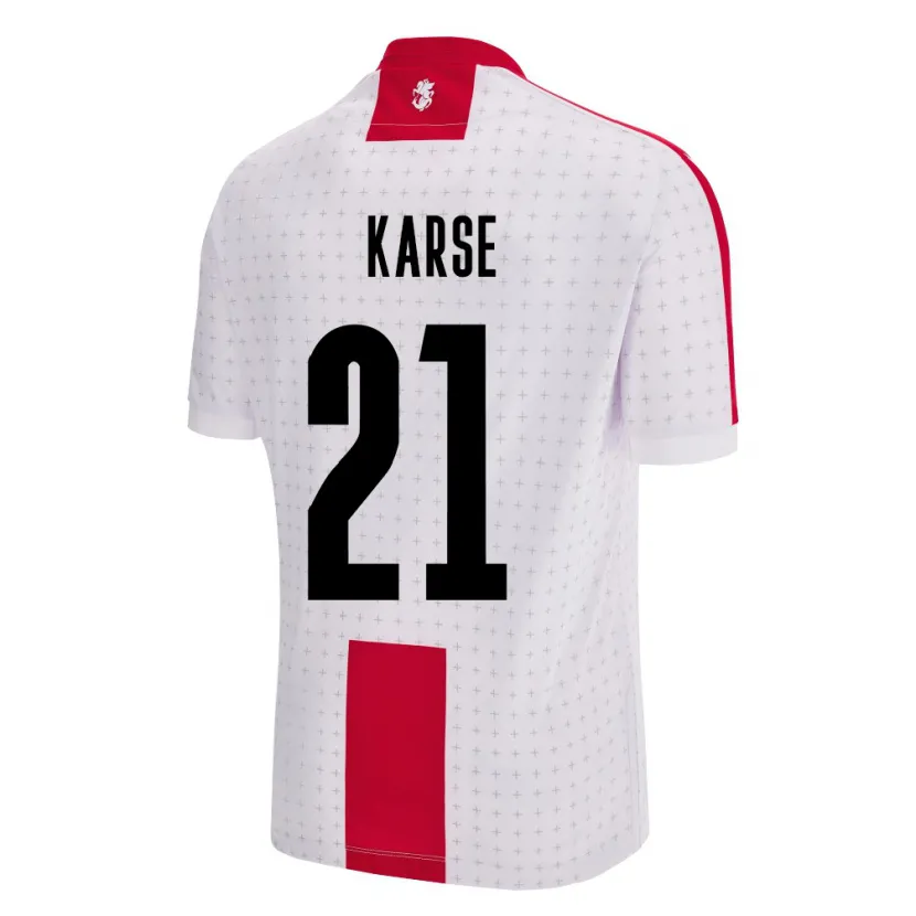 Danxen Enfant Maillot Géorgie Karse #21 Blanc Tenues Domicile 24-26 T-Shirt