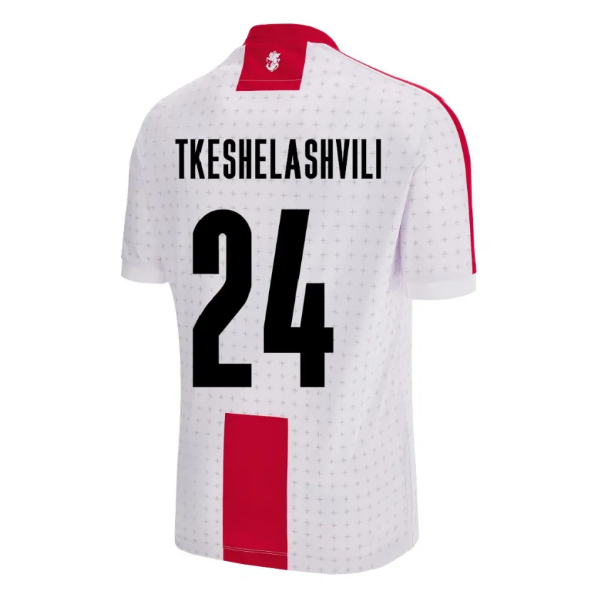 Danxen Enfant Maillot Géorgie Amiran Tkeshelashvili #24 Blanc Tenues Domicile 24-26 T-Shirt