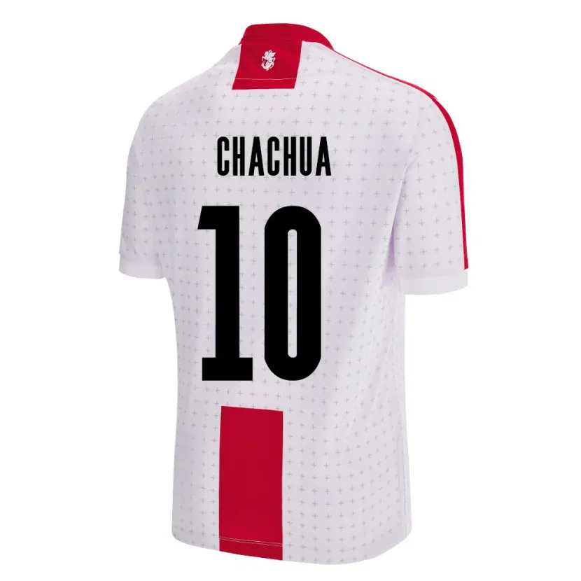 Danxen Enfant Maillot Géorgie Giorgi Chachua #10 Blanc Tenues Domicile 24-26 T-Shirt