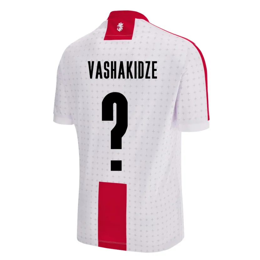 Danxen Enfant Maillot Géorgie Nikoloz Vashakidze #0 Blanc Tenues Domicile 24-26 T-Shirt