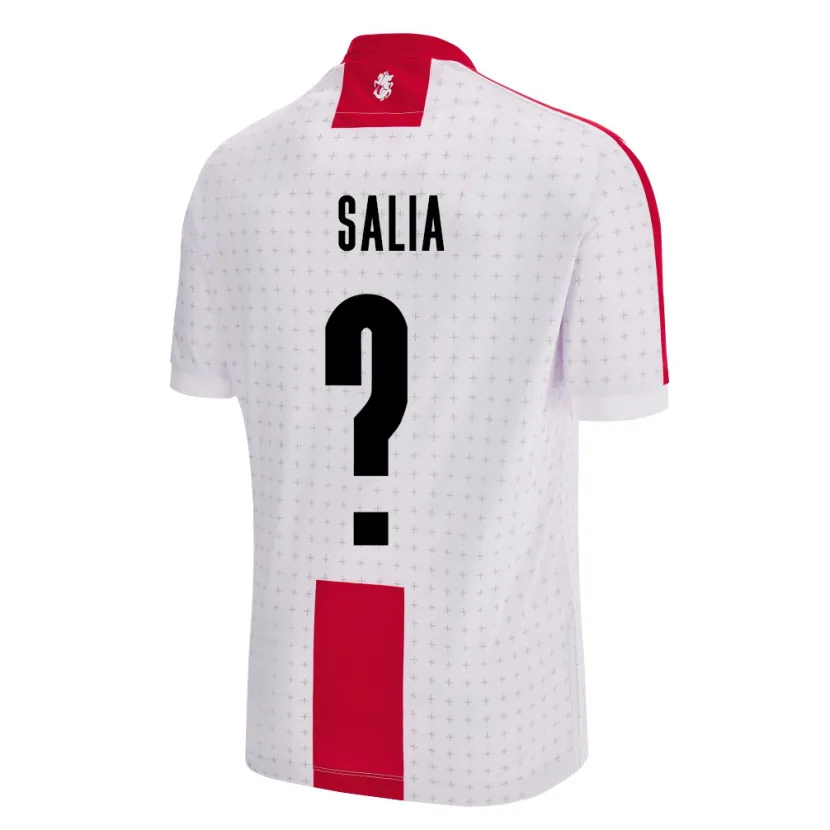 Danxen Enfant Maillot Géorgie Vakhtang Salia #0 Blanc Tenues Domicile 24-26 T-Shirt