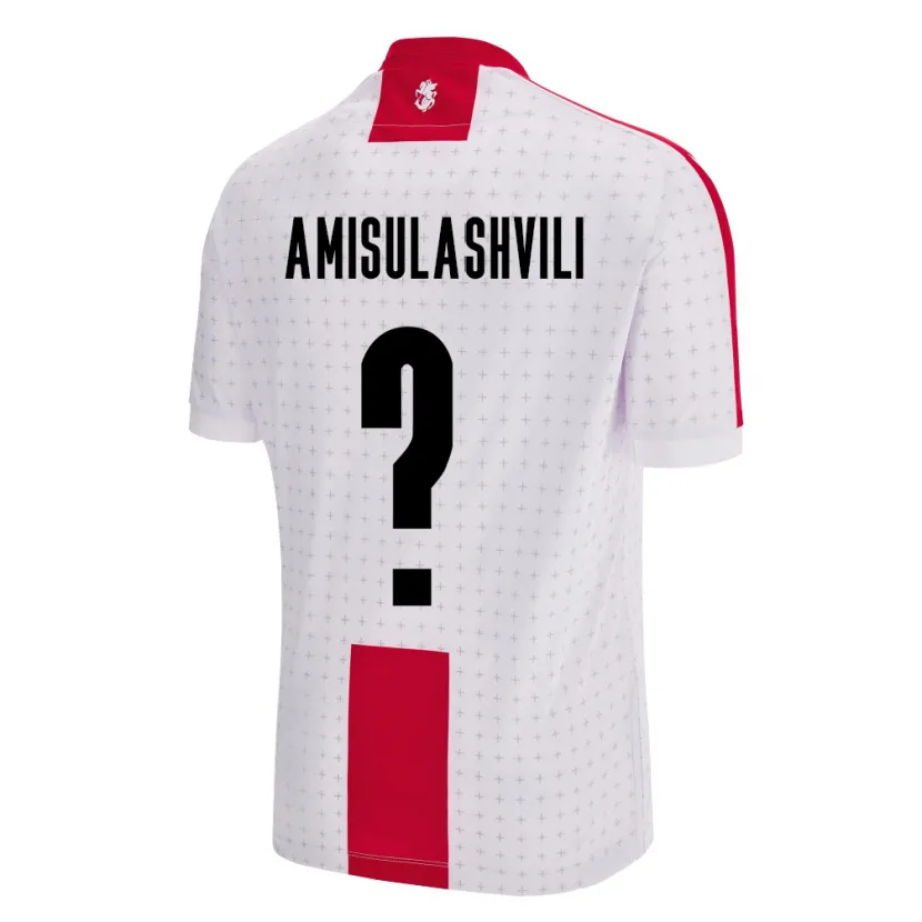 Danxen Enfant Maillot Géorgie Aleksandre Amisulashvili #0 Blanc Tenues Domicile 24-26 T-Shirt