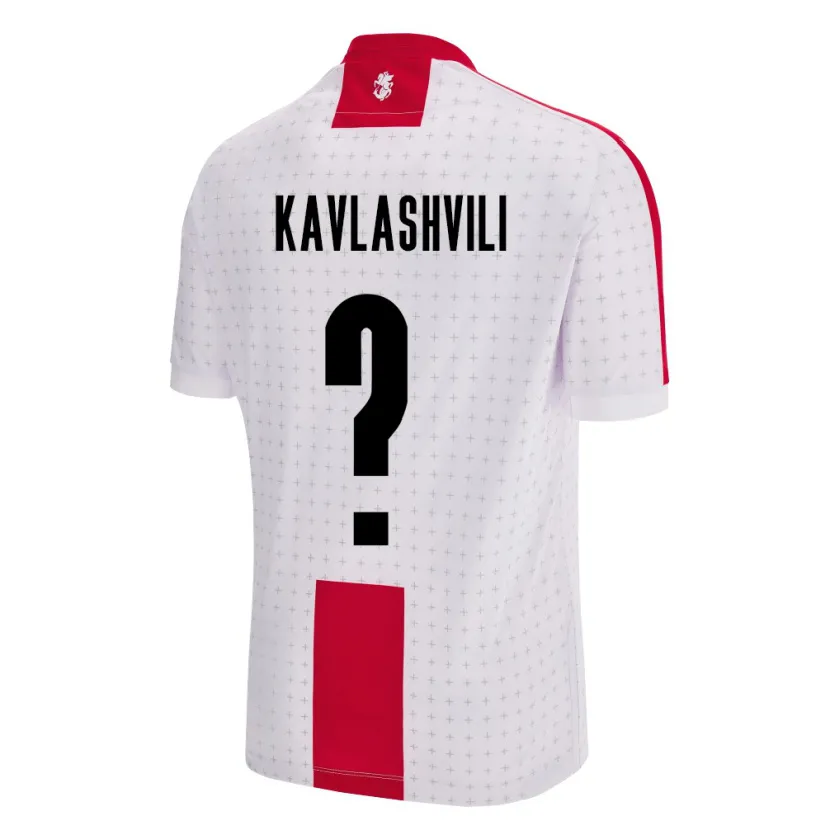 Danxen Enfant Maillot Géorgie Giorgi Kavlashvili #0 Blanc Tenues Domicile 24-26 T-Shirt