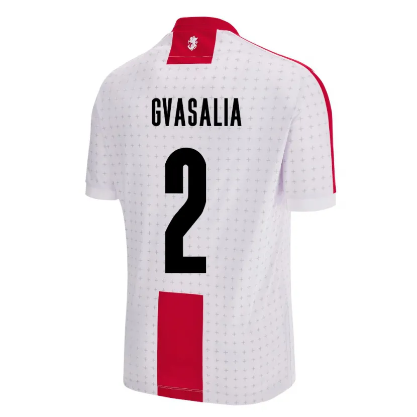 Danxen Enfant Maillot Géorgie Giorgi Gvasalia #2 Blanc Tenues Domicile 24-26 T-Shirt