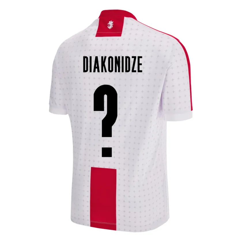 Danxen Enfant Maillot Géorgie Shota Diakonidze #0 Blanc Tenues Domicile 24-26 T-Shirt