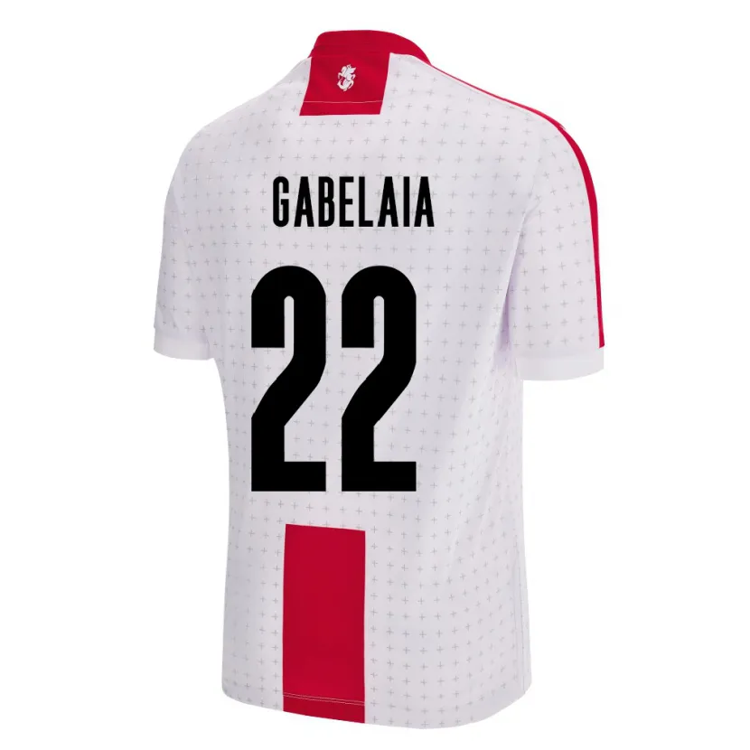 Danxen Enfant Maillot Géorgie Svetalna Gabelaia #22 Blanc Tenues Domicile 24-26 T-Shirt