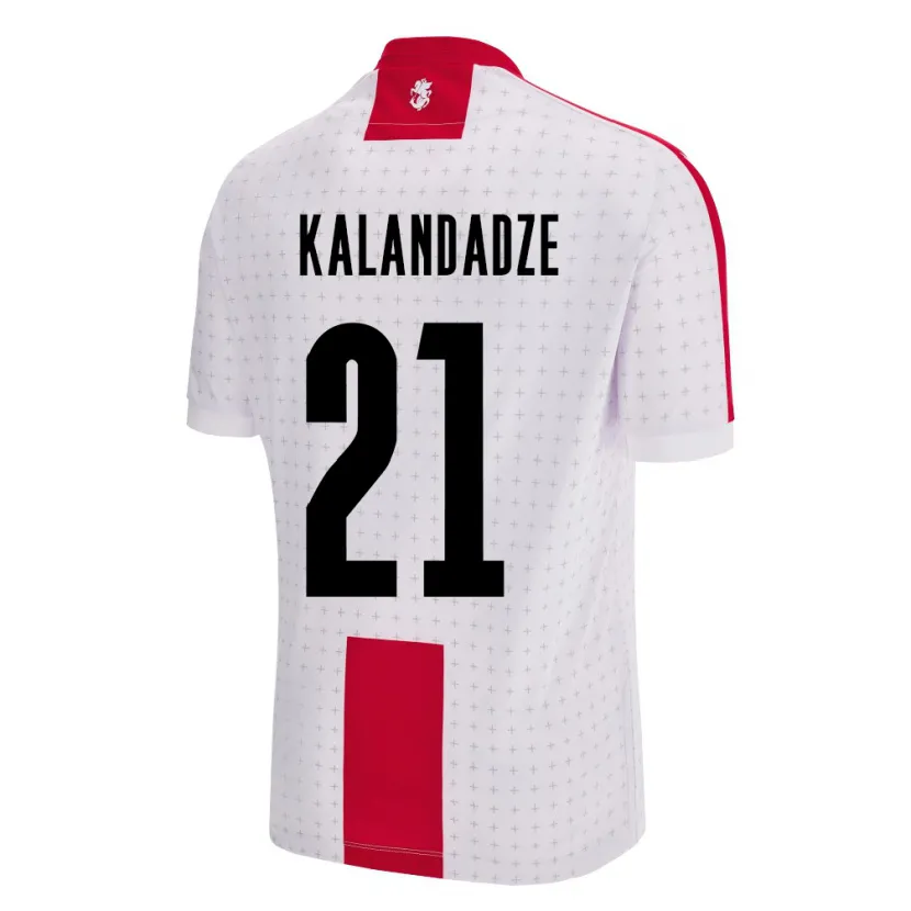 Danxen Enfant Maillot Géorgie Mariam Kalandadze #21 Blanc Tenues Domicile 24-26 T-Shirt