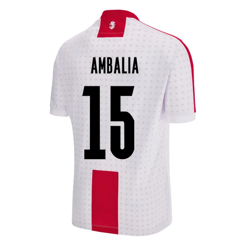 Danxen Enfant Maillot Géorgie Tinatin Ambalia #15 Blanc Tenues Domicile 24-26 T-Shirt