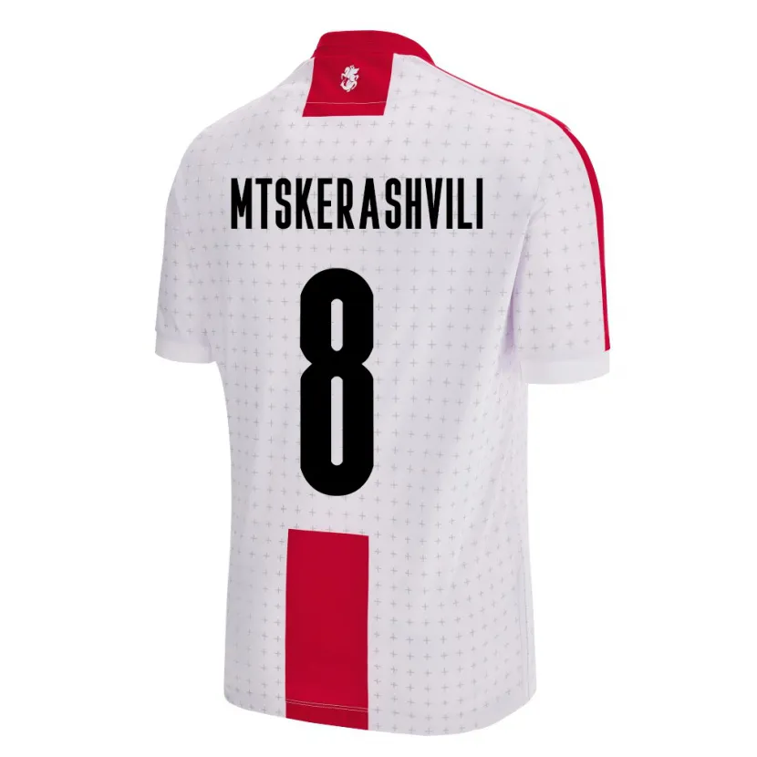 Danxen Enfant Maillot Géorgie Lizi Mtskerashvili #8 Blanc Tenues Domicile 24-26 T-Shirt