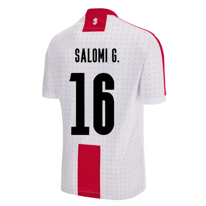Danxen Enfant Maillot Géorgie Salomi Gasviani #16 Blanc Tenues Domicile 24-26 T-Shirt