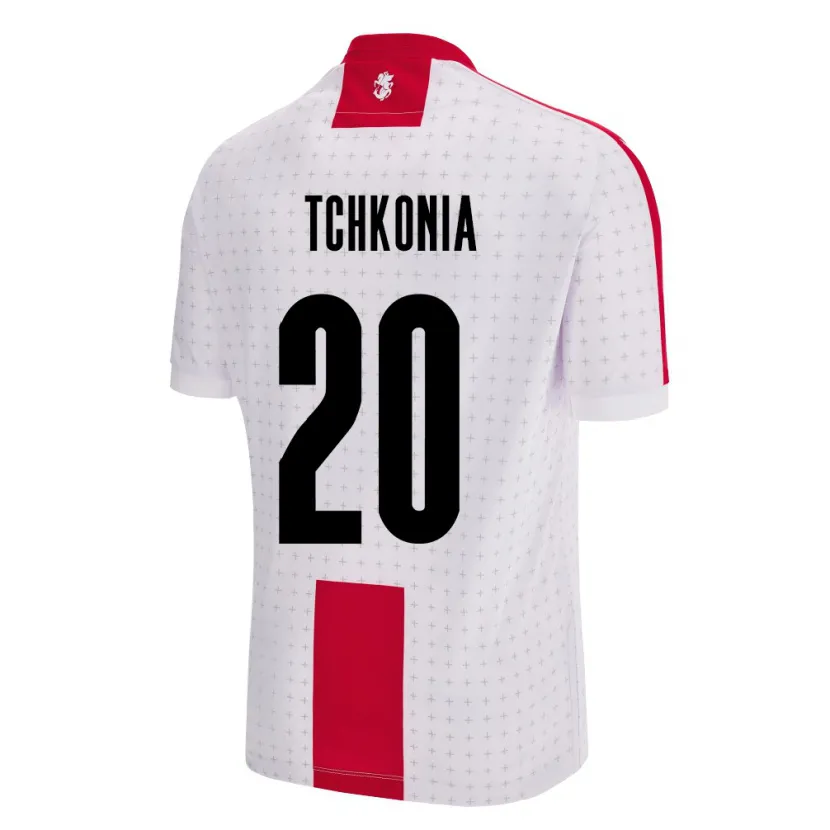 Danxen Enfant Maillot Géorgie Khatia Tchkonia #20 Blanc Tenues Domicile 24-26 T-Shirt