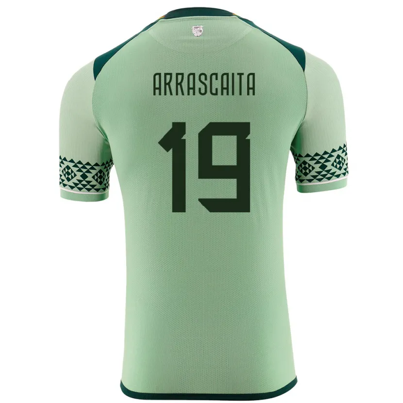 Danxen Enfant Maillot Bolivie Jaime Arrascaita #19 Vert Clair Tenues Domicile 24-26 T-Shirt