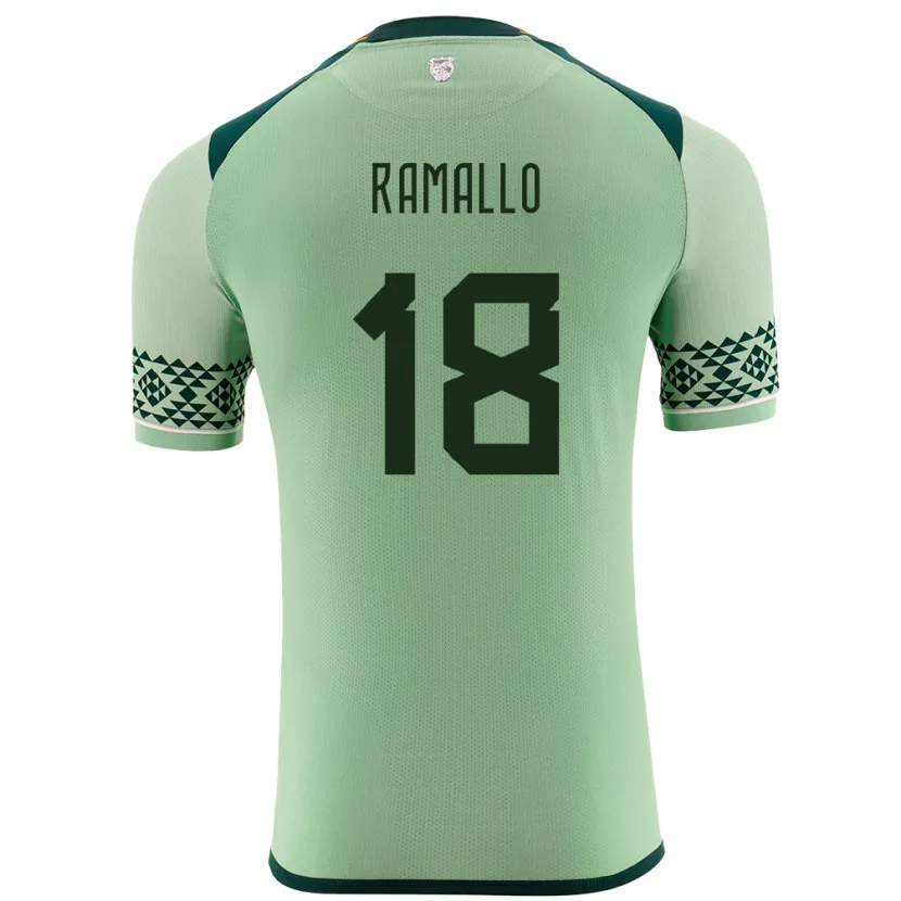 Danxen Enfant Maillot Bolivie Rodrigo Ramallo #18 Vert Clair Tenues Domicile 24-26 T-Shirt