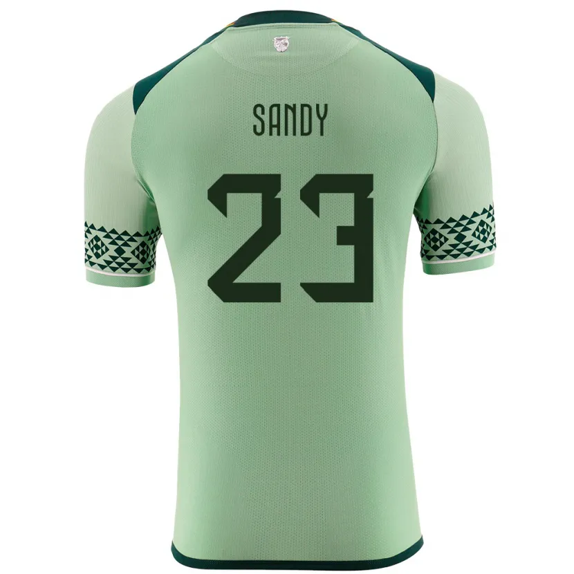 Danxen Enfant Maillot Bolivie Daniel Sandy #23 Vert Clair Tenues Domicile 24-26 T-Shirt