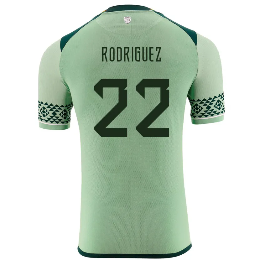 Danxen Enfant Maillot Bolivie Carlitos Rodriguez #22 Vert Clair Tenues Domicile 24-26 T-Shirt