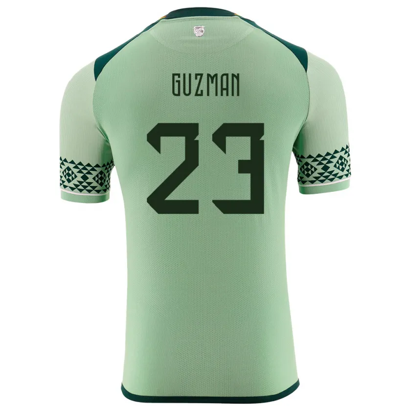 Danxen Enfant Maillot Bolivie Leonardo Guzmán #23 Vert Clair Tenues Domicile 24-26 T-Shirt