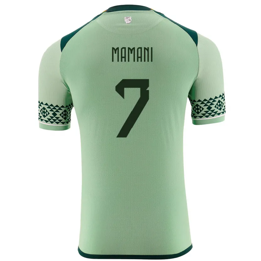 Danxen Enfant Maillot Bolivie Braian Mamani #7 Vert Clair Tenues Domicile 24-26 T-Shirt