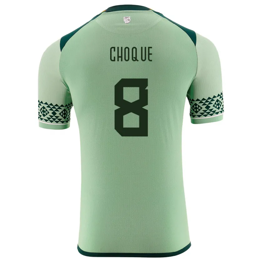 Danxen Enfant Maillot Bolivie Deybi Choque #8 Vert Clair Tenues Domicile 24-26 T-Shirt