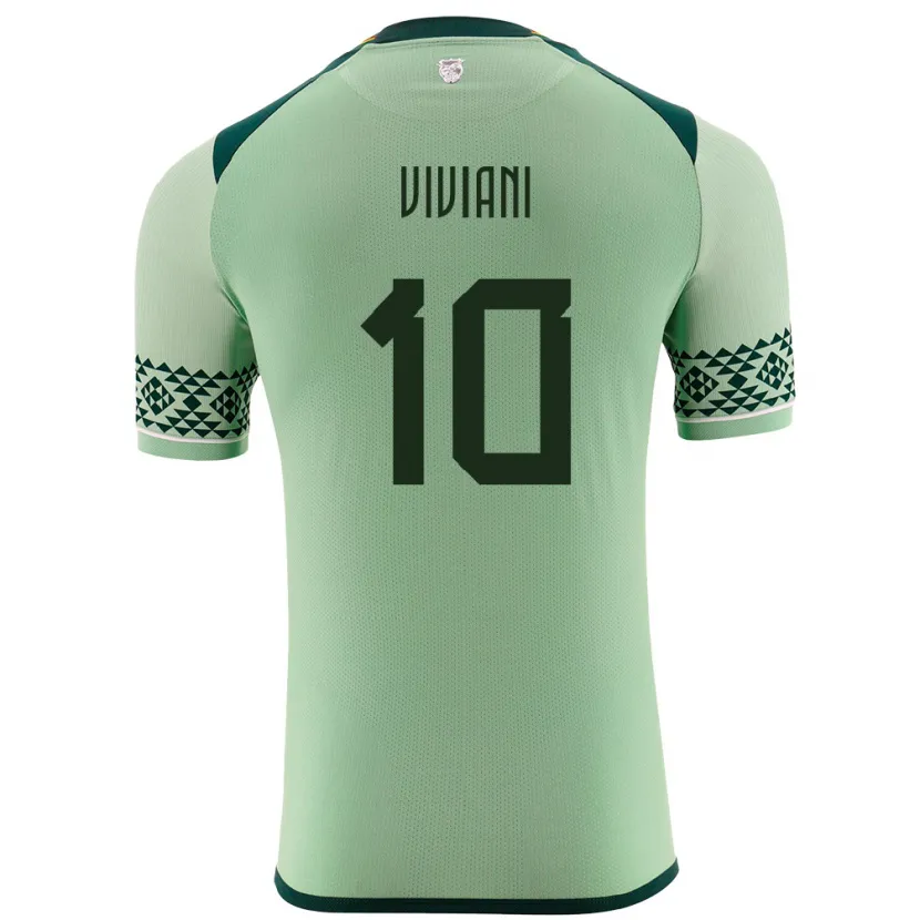 Danxen Enfant Maillot Bolivie Leonardo Viviani #10 Vert Clair Tenues Domicile 24-26 T-Shirt