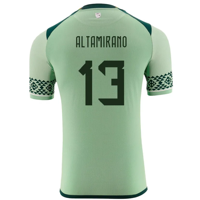 Danxen Enfant Maillot Bolivie Sebastian Altamirano #13 Vert Clair Tenues Domicile 24-26 T-Shirt