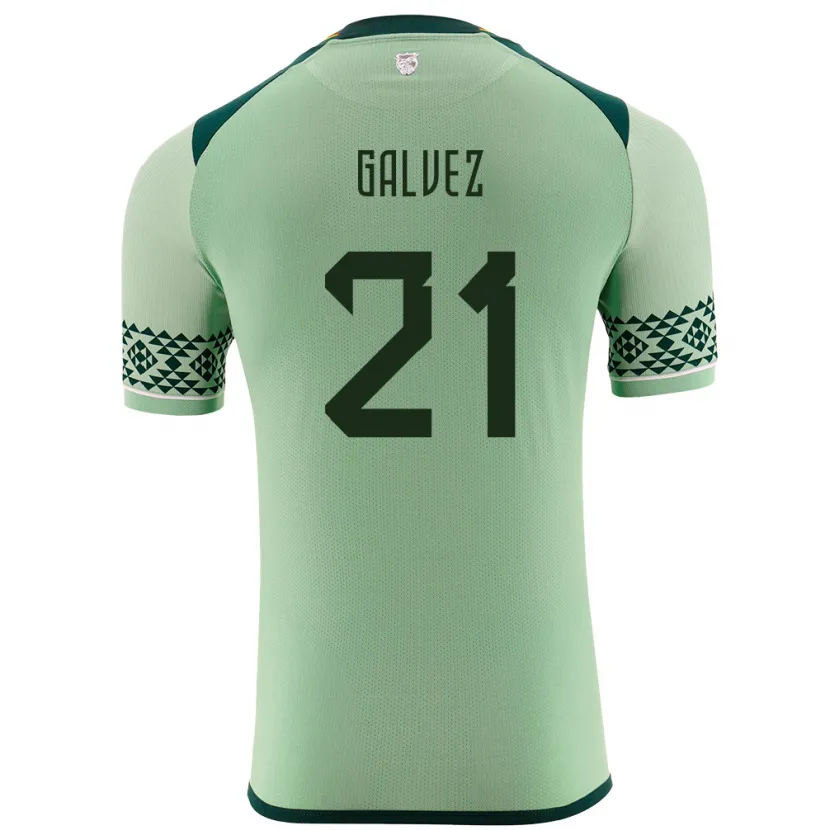 Danxen Enfant Maillot Bolivie Vladimir Galvez #21 Vert Clair Tenues Domicile 24-26 T-Shirt