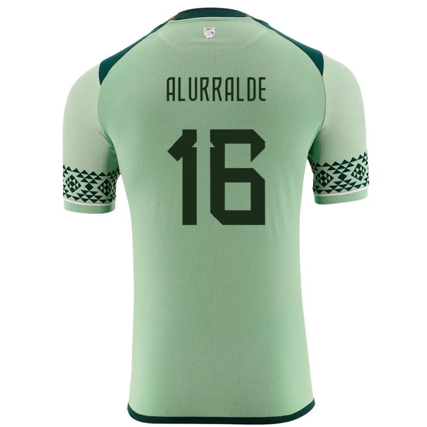 Danxen Enfant Maillot Bolivie Samantha Alurralde #16 Vert Clair Tenues Domicile 24-26 T-Shirt
