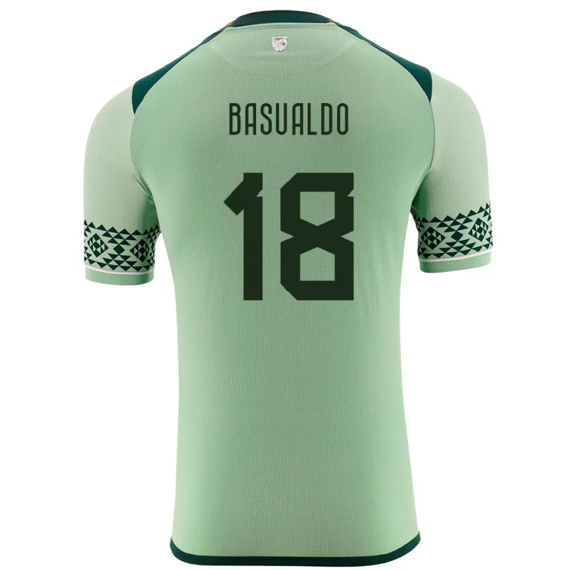 Danxen Enfant Maillot Bolivie Yoselin Basualdo #18 Vert Clair Tenues Domicile 24-26 T-Shirt