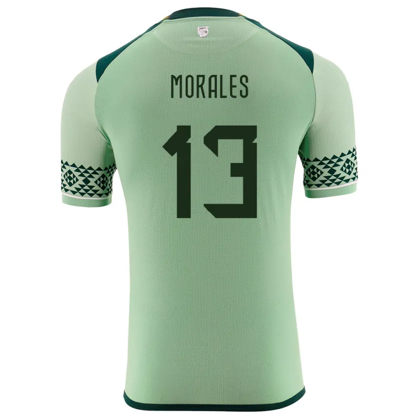 Danxen Enfant Maillot Bolivie Ericka Morales #13 Vert Clair Tenues Domicile 24-26 T-Shirt