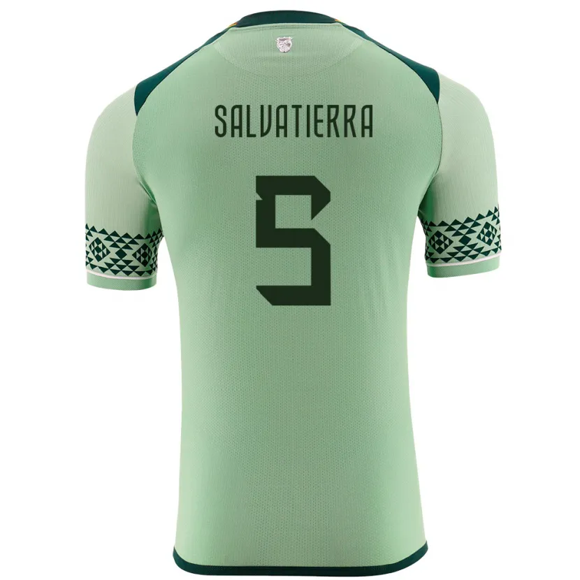 Danxen Enfant Maillot Bolivie Érika Salvatierra #5 Vert Clair Tenues Domicile 24-26 T-Shirt