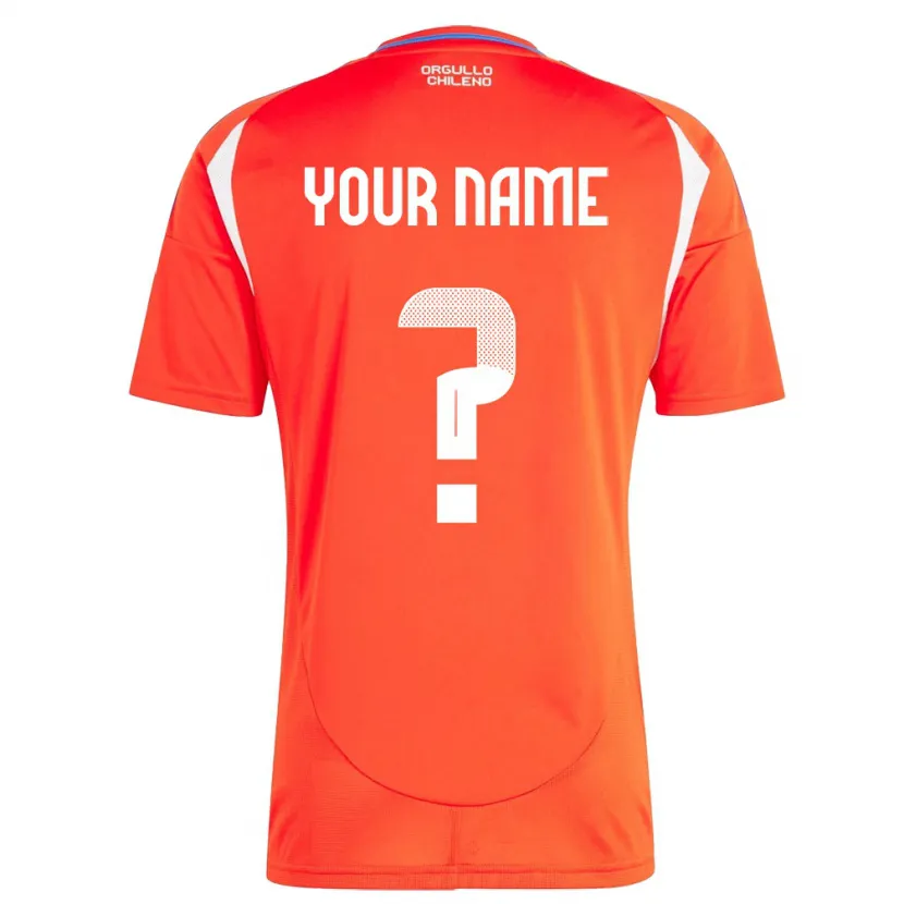 Danxen Enfant Maillot Chili Votre Nom #0 Rouge Tenues Domicile 24-26 T-Shirt