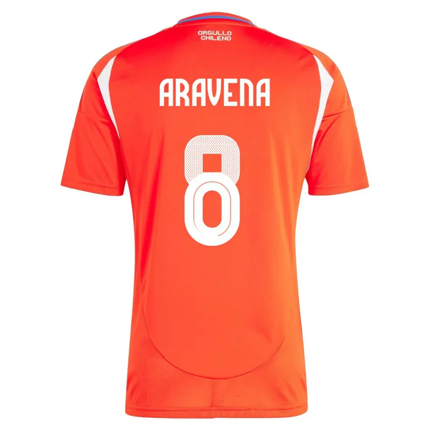 Danxen Enfant Maillot Chili Alexander Aravena #8 Rouge Tenues Domicile 24-26 T-Shirt