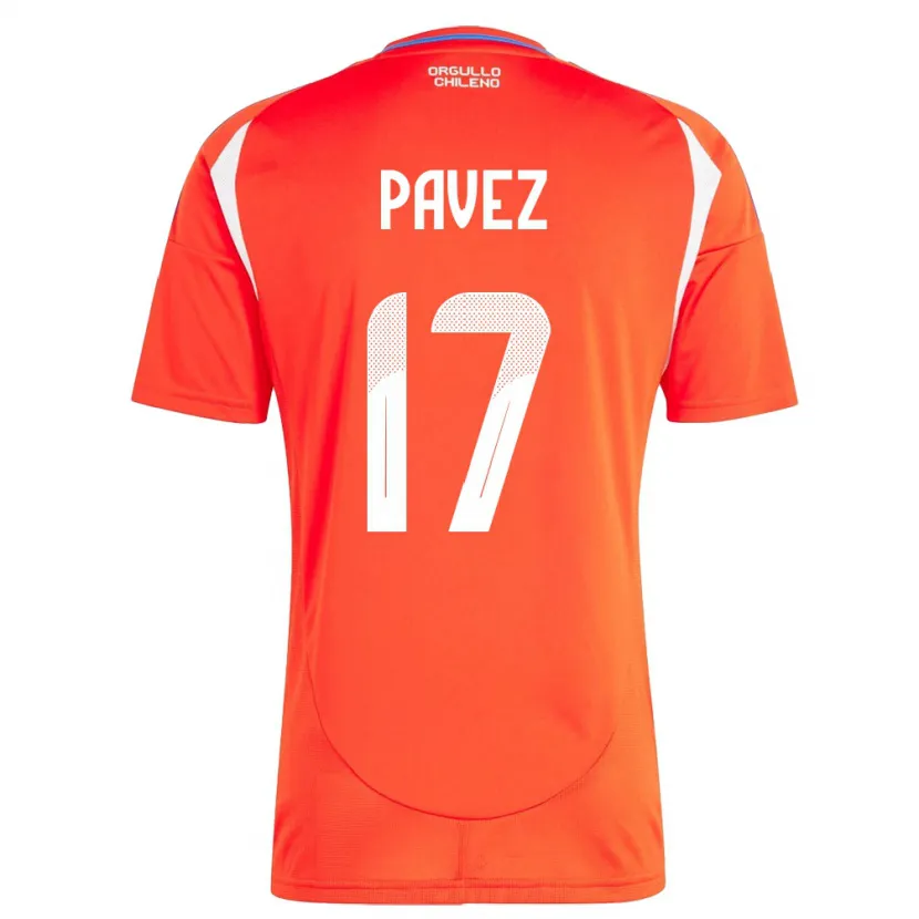 Danxen Enfant Maillot Chili Esteban Pavez #17 Rouge Tenues Domicile 24-26 T-Shirt