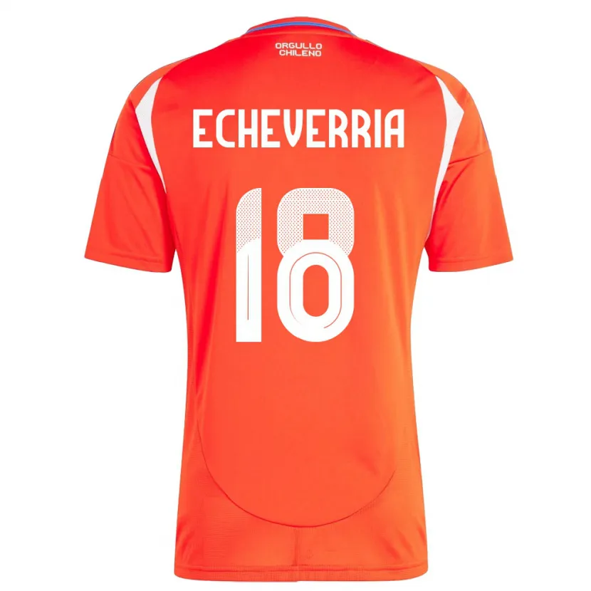 Danxen Enfant Maillot Chili Rodrigo Echeverría #18 Rouge Tenues Domicile 24-26 T-Shirt