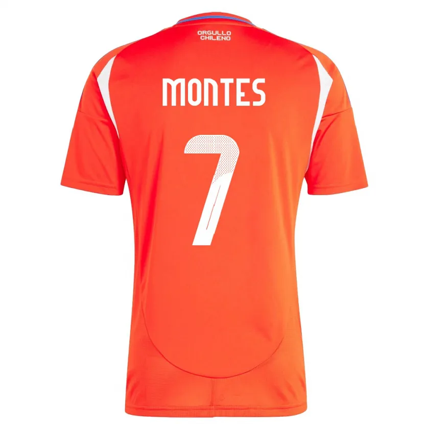 Danxen Enfant Maillot Chili Clemente Montes #7 Rouge Tenues Domicile 24-26 T-Shirt