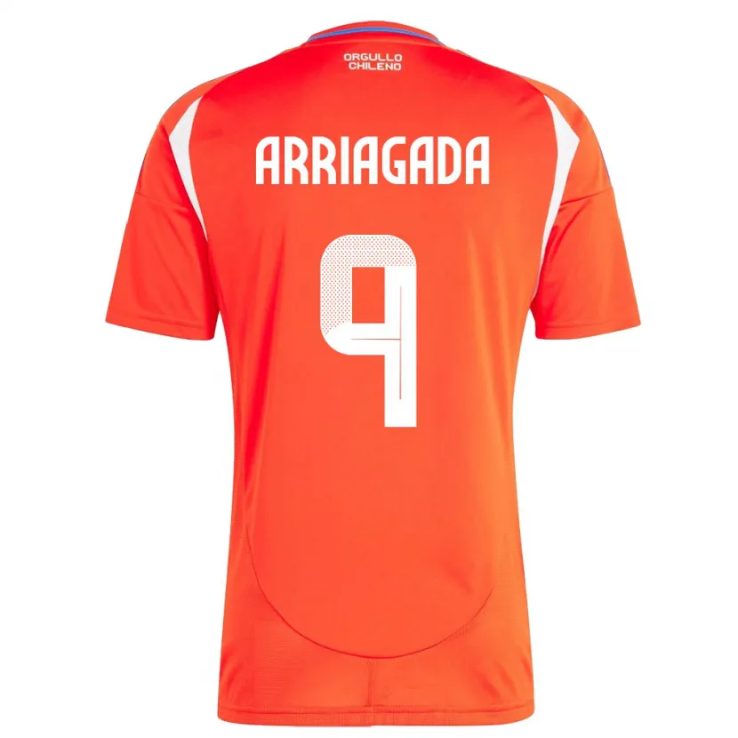 Danxen Enfant Maillot Chili Luciano Arriagada #9 Rouge Tenues Domicile 24-26 T-Shirt