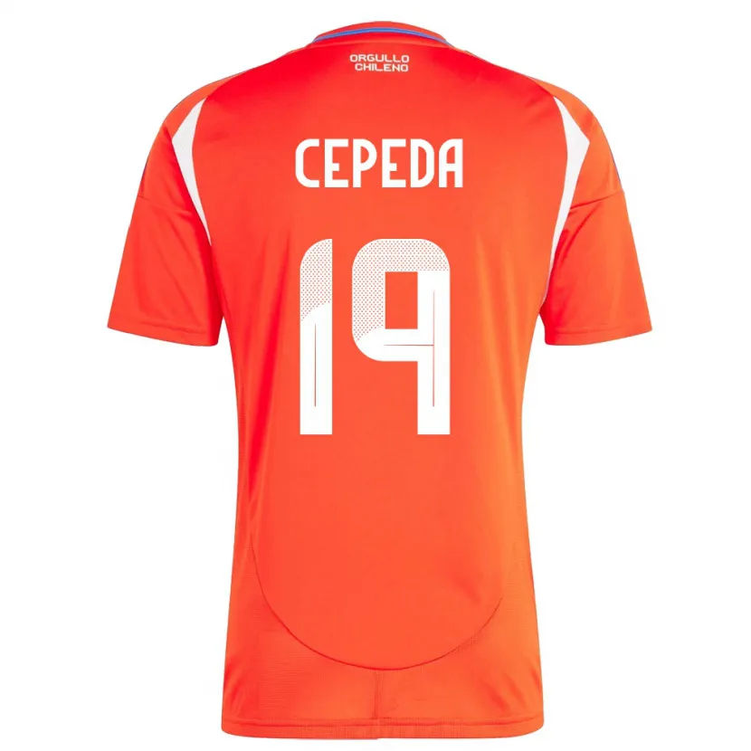 Danxen Enfant Maillot Chili Lucas Cepeda #19 Rouge Tenues Domicile 24-26 T-Shirt