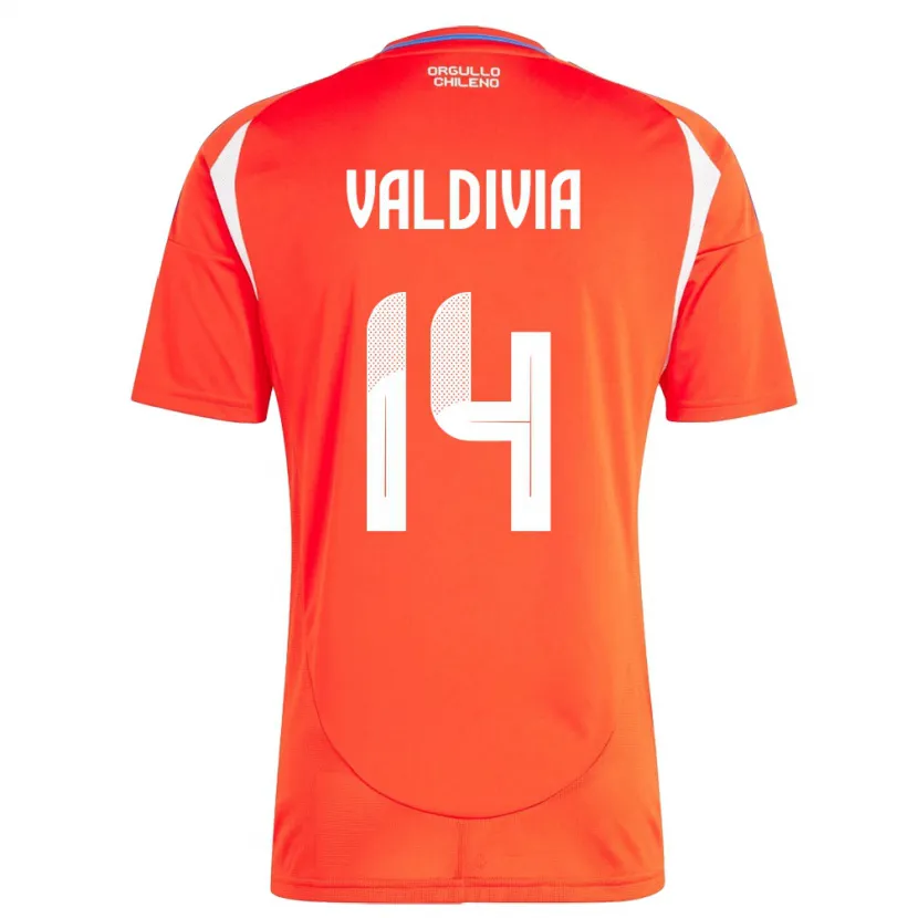 Danxen Enfant Maillot Chili Felipe Valdivia #14 Rouge Tenues Domicile 24-26 T-Shirt