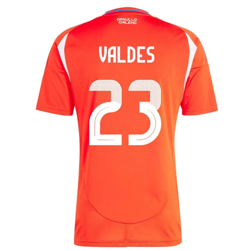 Danxen Enfant Maillot Chili Francisco Valdés #23 Rouge Tenues Domicile 24-26 T-Shirt