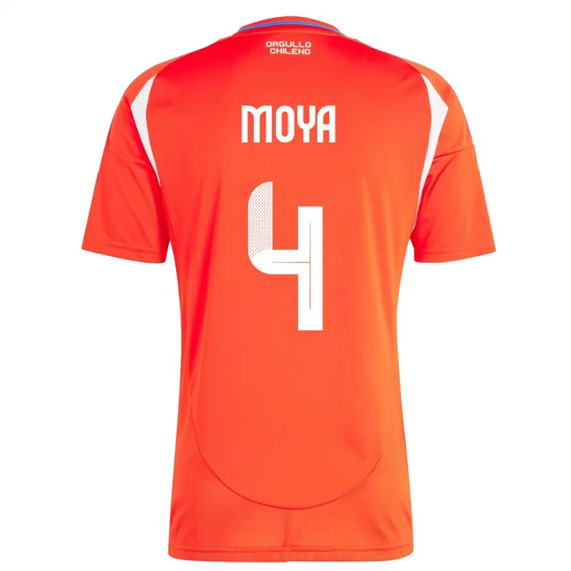 Danxen Enfant Maillot Chili Matías Moya #4 Rouge Tenues Domicile 24-26 T-Shirt