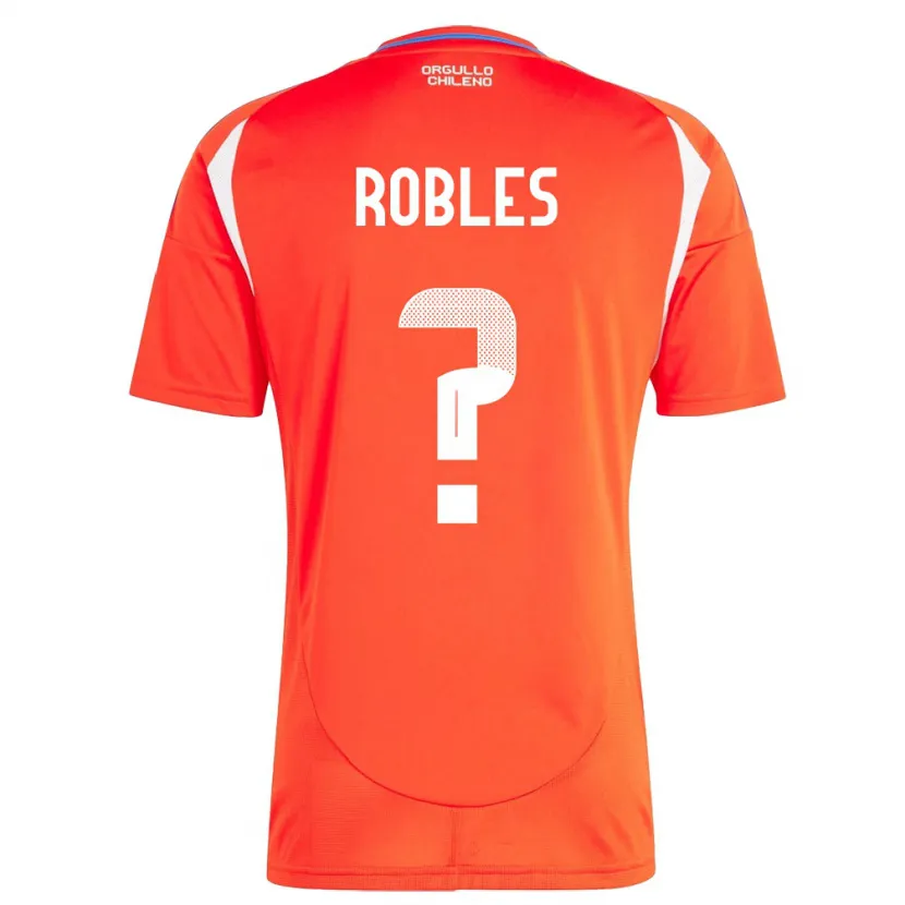 Danxen Enfant Maillot Chili Diego Robles #0 Rouge Tenues Domicile 24-26 T-Shirt
