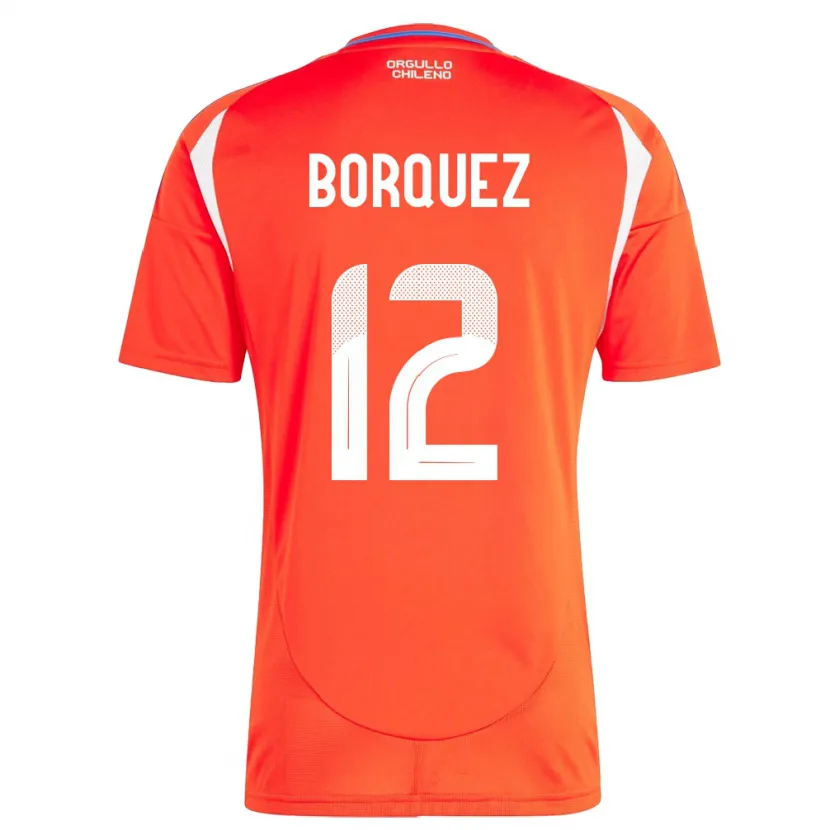 Danxen Enfant Maillot Chili Gabriela Bórquez #12 Rouge Tenues Domicile 24-26 T-Shirt